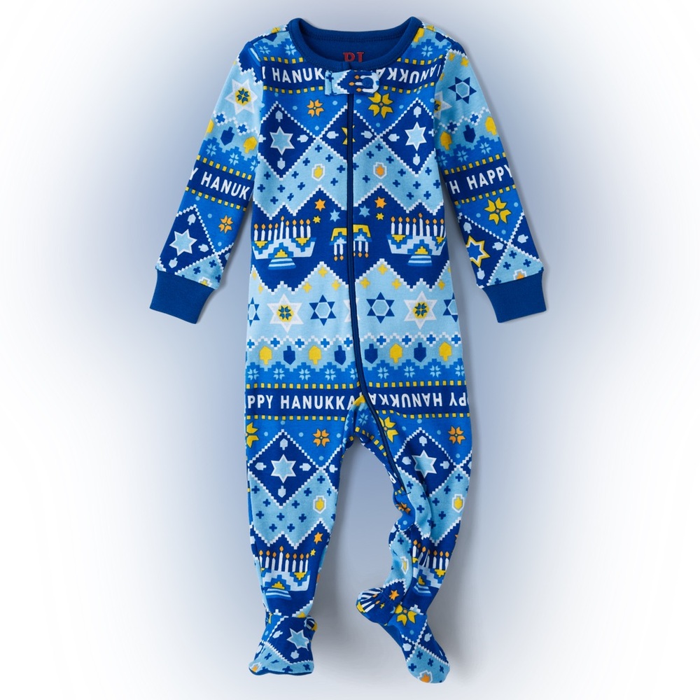 Toddler Hanukkah Snug Fit Cotton Footed One Piece Pajamas NWT SZ 4T